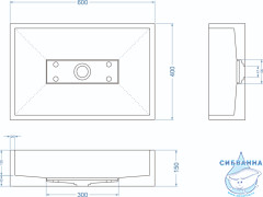 Раковина на столешницу 60 см Malinkin Design Angkor