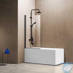 Шторка для ванны Vincea 80х140 профиль вороненая сталь, стекло прозрачное VSB-11800CLGM