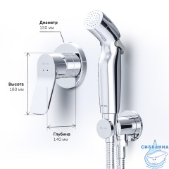 Встраиваемый смеситель с гигиеническим душем AM.PM X-Joy F40H85A00 (хром)