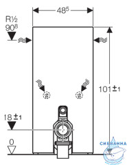 Сантехнический модуль Geberit Monolith Standart 131.001.SL.1 для напольных унитазов