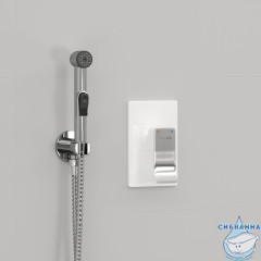 Встраиваемый смеситель с гигиеническим душем Wasserkraft A010656WHITE (хром/белый)