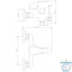 Смеситель для ванны Rossinka Y35-30 с душевым гарнитуром (хром)