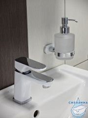 Смеситель для раковины Rav Slezak Юкон YU127.5KCB (с донным клапаном) (хром/белый)