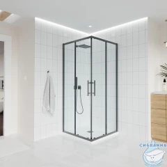 Душевое ограждение Veconi Evo 300 100x90 профиль графит, стекло прозрачное E3-GR-10090-01-C9 (без поддона)