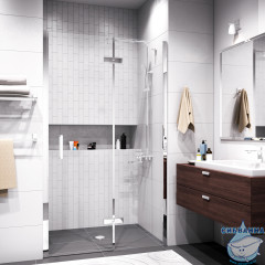 Дверь в нишу Wasserkraft Aller 120 см профиль хром, стекло прозрачное 10H05R