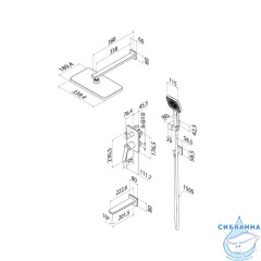 Встраиваемая система с тропическим, ручным душем и изливом, матовый черный, Parker, IDDIS, PARBL03i68 душем, матовый черный, Parker, IDDIS, PARBL03i68