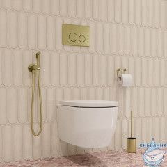 Встраиваемый смеситель с гигиеническим душем, матовое золото, IDDIS, 005MGR0i08