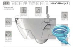 Унитаз подвесной GSI Pura 8815FR504  с сиденьем Soft Close (микролифт)