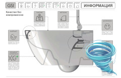 Унитаз подвесной GSI Pura 8815FR504  с сиденьем Soft Close (микролифт)