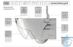 Унитаз подвесной GSI Pura 8815FR504  с сиденьем Soft Close (микролифт)