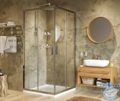 Душевое ограждение Wasserkraft Lippe 90x90 45S03 профиль хром, стекло прозрачный (без поддона)