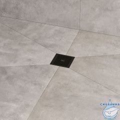 Трап душевой, вертикальный выпуск, сухой затвор, 10х10см, матовый черный, IDDIS, 980CV10BL3DDZ