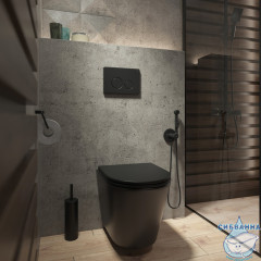  Кнопка смыва Iddis Unisteel UNS01MBi77 черный матовый