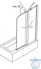 Шторка для ванны Azario Merrit 110x140 профиль серебро, стекло прозрачное AZ-NF6221 1100