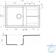 Кухонная мойка Omoikiri Sumi 79-BL Tetogranit черный 4993662