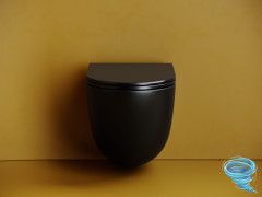 Унитаз подвесной безободковый Ceramicanova Vogue Rimless CN4008TMB с сиденьем быстросъемным Soft Close (микролифт)