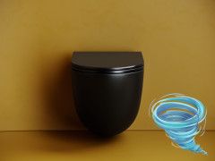 Унитаз подвесной безободковый Ceramicanova Vogue Rimless CN4008TMB с сиденьем быстросъемным Soft Close (микролифт)