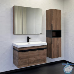 Тумба Comforty Соло 90 дуб темный с раковиной Comforty 90 00-00010979