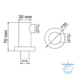 Шланговое подсоединение WasserKRAFT A102 (хром матовый)