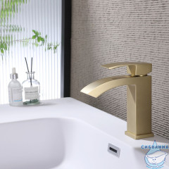 Смеситель для раковины ABBER Wasserfall AF8610G (золото матовое)