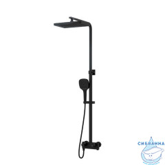 Смеситель с верхним душем с управлением Push Control, черный матовый, Slide, IDDIS, SLIBLBTi06