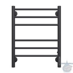 Полотенцесушитель электрический Terminus Аврора П6 45х60 черный матовый (с возможностью скрытого подключения, подключение справа)
