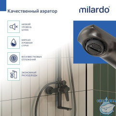 Душевая система Milardo Лип  250 LEAGM5FM06 1 режим (графит)