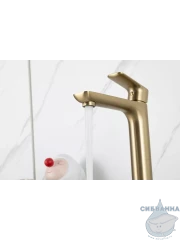 Смеситель для раковины Gappo G1048-32 (без донного клапана) (сатин золотой)
