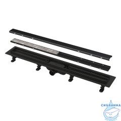 Дренажный трап для душа Alcaplast APZ19BLACK-750 75 см с решеткой (черный) 
