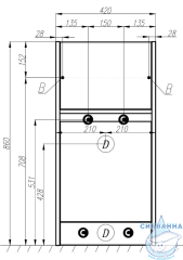 Тумба Акватон Лондри 40 дуб рустикальный с раковиной Лондри 105 R 1A72223KLH21R