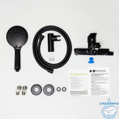 Смеситель для ванны Gross Aqua Evo Matt Black 2155297MB с душевым гарнитуром (черный матовый)