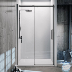 Дверь в нишу Veconi Виано 130 профиль графит, стекло прозрачное VN70GR-130-01-C4