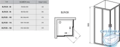 Душевое ограждение Ravak Blix BLRV2K 90х80 профиль профиль сатин, стекло прозрачное (без поддона)