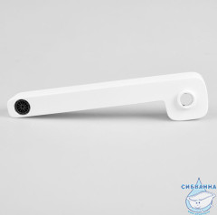 Излив для смесителя, ванна, плоский, латунь, 150 мм, поворотный, в/див, м. белый, ID, 995F15WM2SM