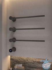 Полотенцесушитель электрический  Wonzon&Woghand Hamburg 47х57 WW-AL313-GM (с возможностью скрытого подключения, подключение универсальное) (графит)