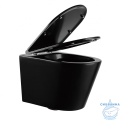 Унитаз подвесной безободковый Abber Bequem AC1102MB с сиденьем Soft Close (микролифт) 