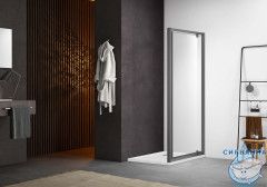 Дверь в нишу Aquatek AQ ARI PI 09020GM 90x200 профиль оружейная сталь, стекло прозрачное