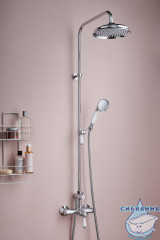 Душевая система Jacob Delafon Louise E24368-CP 220 1 режим (хром/белый)