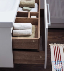 Тумба Dreja Big Inn 80 с раковиной Гармония 80, дуб кантри