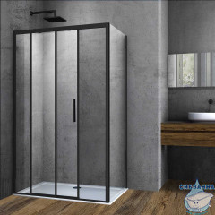 Душевое ограждение Vincea Soft 110x90 профиль черный, стекло прозрачное VSR-3SO9011CLB