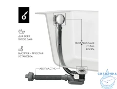Слив-перелив для ванн Oliveeka OL-SS104-CR (хром)