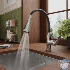 Смеситель для кухни с гибким изливом, хром глянцевый, Poli, Milardo, POLSB0FM05