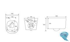 Унитаз подвесной безободковый Charus Elmo Rimless EWC700-129WT с сиденьем Soft Close (микролифт)