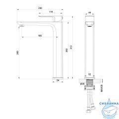 Смеситель для раковины Oliveeka D-Line OL-239003-BG (золото матовое)