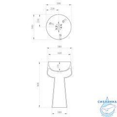 Раковина напольная 50 см ABBER Kristall AT2706White-Onyx