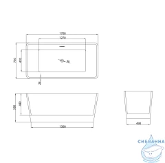 Акриловая ванна Grossman Cristal GR-2022 170X75 с каркасом (белый глянцевый)