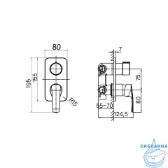Встраиваемый смеситель для ванны Iddis Ray RAYBL00i68 (черный матовый)