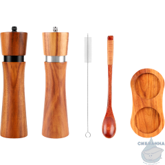 OMOIKIRI Home Набор мельниц для специй на подставке GR-02-SET-WD 4911413