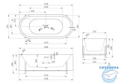 Акриловая ванна Abber 170х75 AB9443