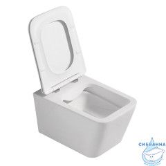 Унитаз подвесной безободковый Abber Rechteck AC1201MW с сиденьем Soft Close (микролифт) (белый матовый)